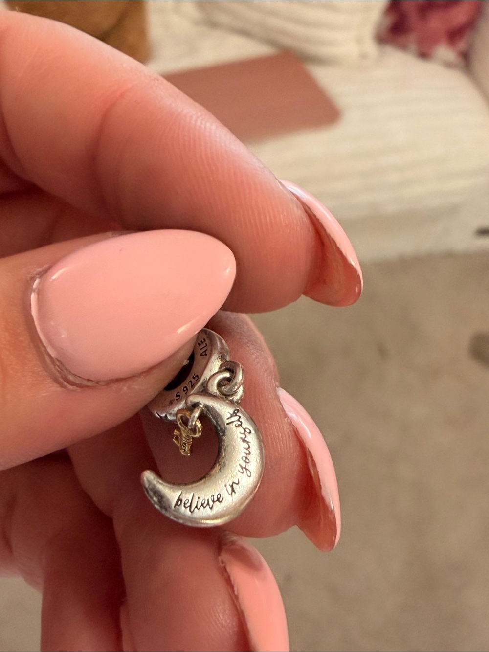 Pandora Pink Opal Crescent Moon Charm - Women Jewelry - Picture 4 of 4